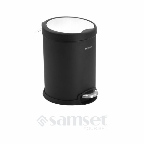 سطل زباله پدالی 12 لیتری استوانه ای مدل V سام ست ( مشکی )