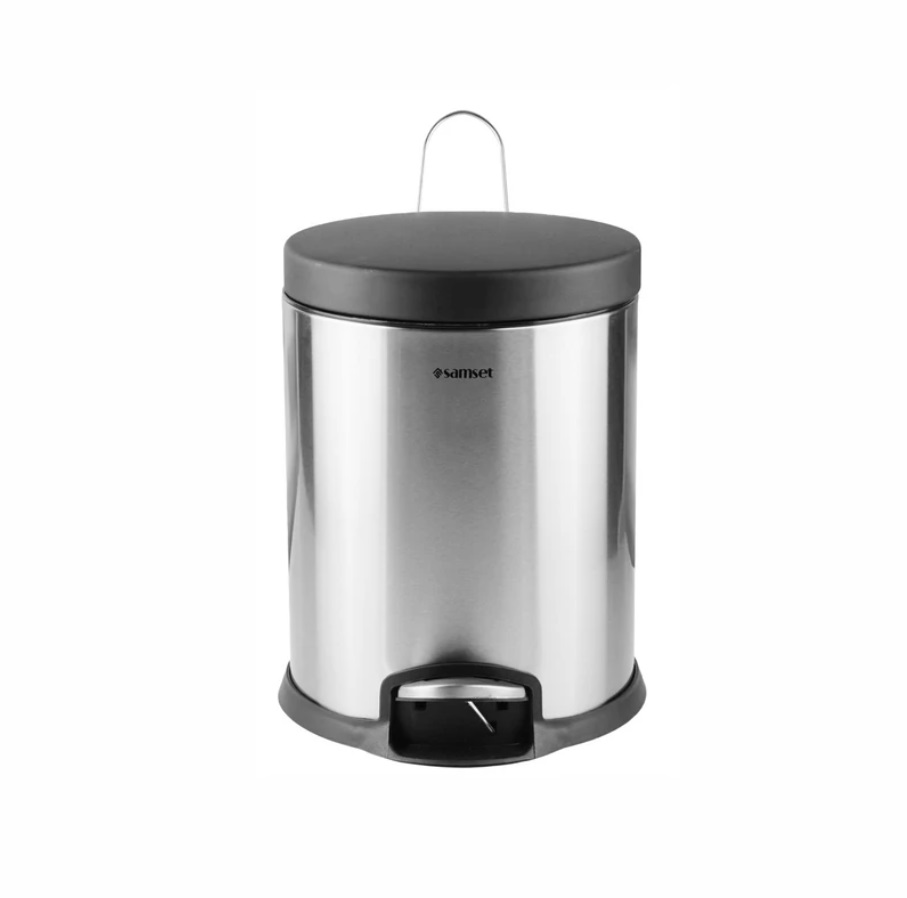 سطل زباله پدالی 16 لیتری استوانه ای مدل F سام ست ( استیل )