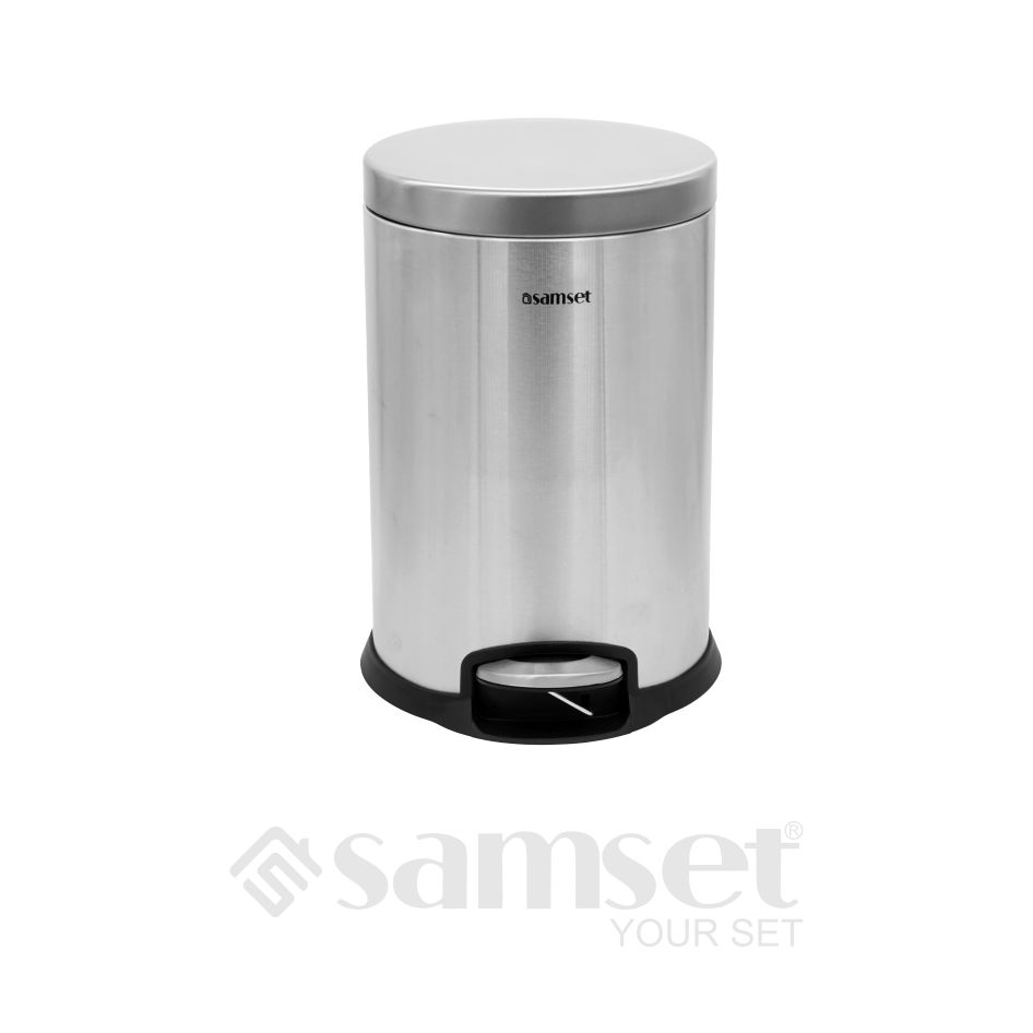 سطل زباله پدالی 12 لیتری استوانه ای مدل V سام ست ( استیل )